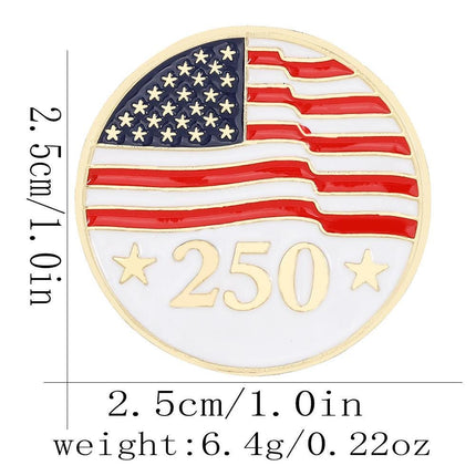 USA 250th Anniversary Enamel Pin, American Flag Liberty Lapel Brooch