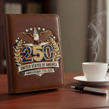 250th Anniversary Leather Journal, Patriotic Eagle Diary, USA Commemorative Notebook