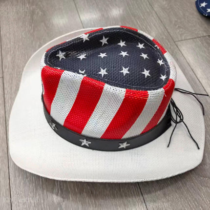 USA 250th Anniversary Cowboy Hat, Patriotic American Flag Western Style