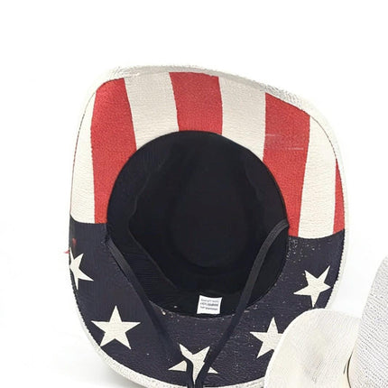 USA 250th Anniversary Cowboy Hat, Patriotic American Flag Western Style