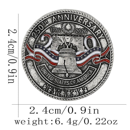 USA 250th Anniversary Enamel Pin, American Flag Liberty Lapel Brooch