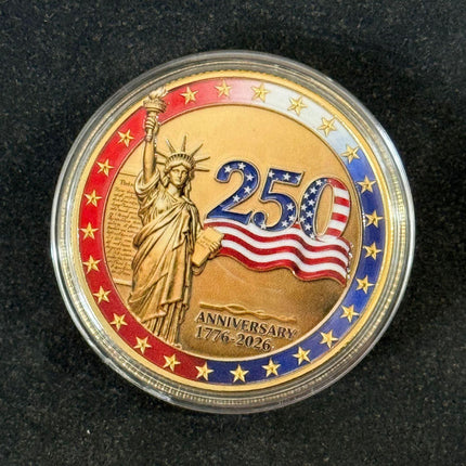 USA 250th Anniversary Commemorative Coin, 1776–2026 American Independence Collectible, Patriotic Liberty Coin Gift