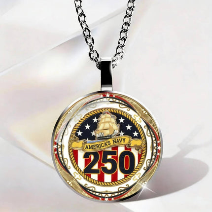 USA 250th Anniversary Necklace, Patriotic Eagle Pendant, Independence Day Jewelry