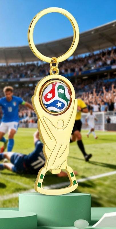 2026 World Cup Keychain Bottle Opener Gold Trophy