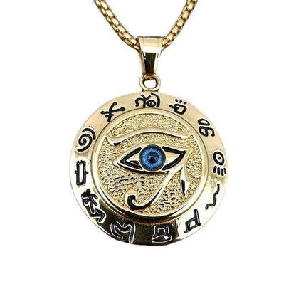 Eye of Horus Necklace, Egyptian Protection Pendant, Gold Silver Amulet Jewelry