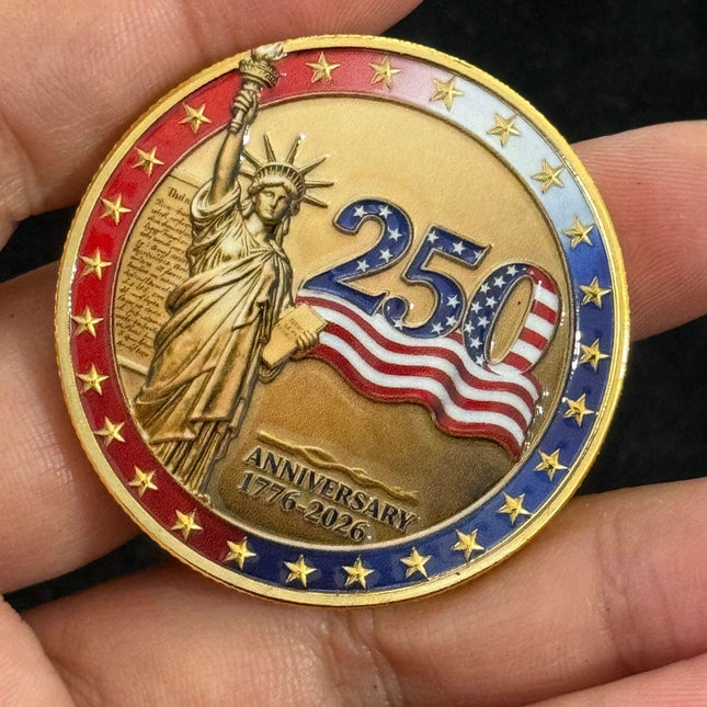 USA 250th Anniversary Commemorative Coin, 1776–2026 American Independence Collectible, Patriotic Liberty Coin Gift