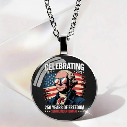 USA 250th Anniversary Necklace, Patriotic Eagle Pendant, Independence Day Jewelry