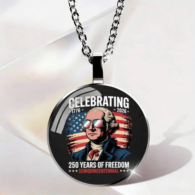 USA 250th Anniversary Necklace, Patriotic Eagle Pendant, Independence Day Jewelry
