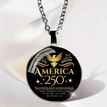 USA 250th Anniversary Necklace, Patriotic Eagle Pendant, Independence Day Jewelry