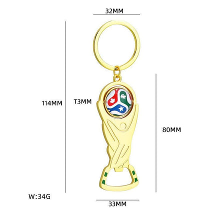 2026 World Cup Keychain Bottle Opener Gold Trophy