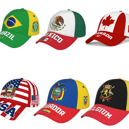 World Cup National Team Baseball Cap – Country Flag Fan Hat Collection, Adjustable Soccer Supporter Cap for Men & Women