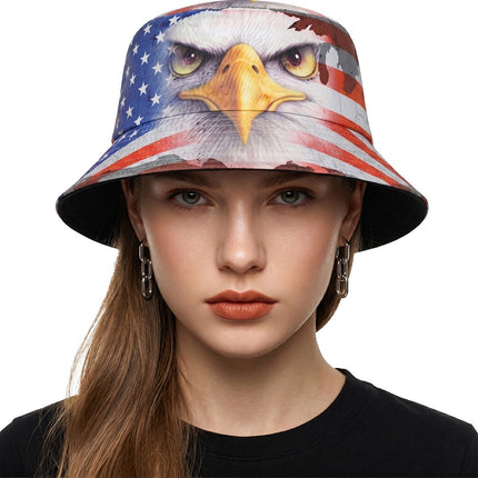 USA Patriotic Bucket Hat – American Flag Sun Hat Collection, Independence Day Fisherman Cap for Men & Women