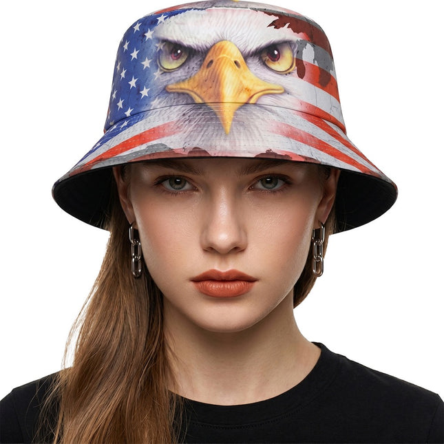 USA Patriotic Bucket Hat – American Flag Sun Hat Collection, Independence Day Fisherman Cap for Men & Women