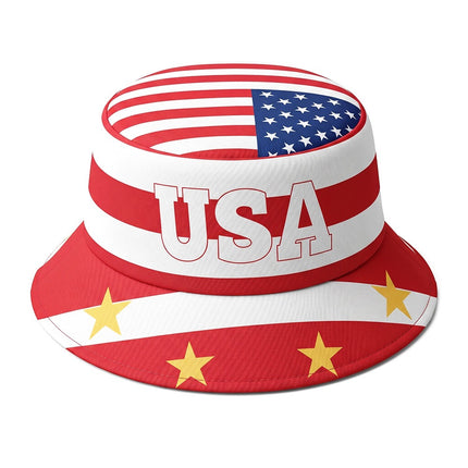 USA Patriotic Bucket Hat – American Flag Sun Hat Collection, Independence Day Fisherman Cap for Men & Women