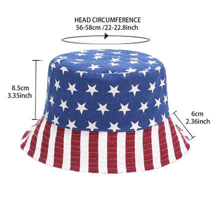 USA Patriotic Bucket Hat – American Flag Sun Hat Collection, Independence Day Fisherman Cap for Men & Women