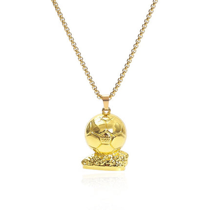 World Cup Trophy Pendant Necklace – Gold Soccer Champion Necklace, Football Trophy Charm Chain for Fans & Players
