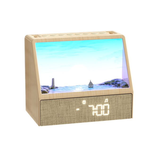 Sunrise & Sunset Smart Alarm Clock Lamp – Relaxing Ocean Scene Wake-Up Light with Ambient Night Light & Digital Display