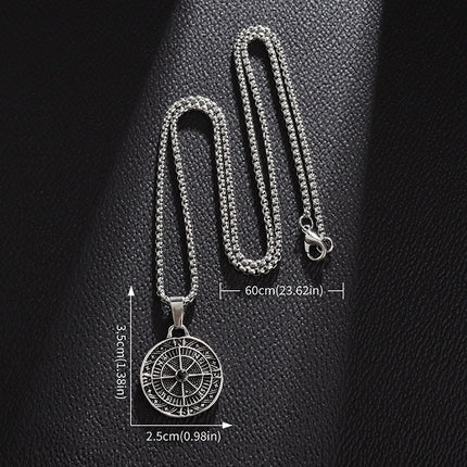 Vintage Compass Necklace for Men & Women – Nordic Compass Pendant Chain | Symbol of Guidance, Adventure & Strength