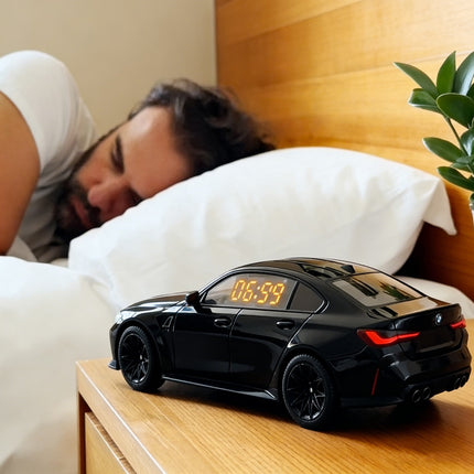 Super Sports Car Alarm Clock – Realistic Supercar Design with Real Engine & Exhaust Sound, LED Digital Clock, Cool Gift for Car Enthusiasts