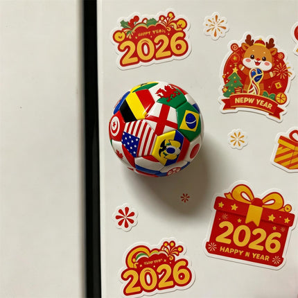 FIFA World Cup Soccer Ball Fridge Magnets – Mini Football Refrigerator Magnets with International Flag Designs, Sports Fan Collectible Kitchen Decor