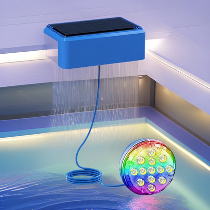 Solar Powered RGB LED Pool Light – Waterproof Underwater Swimming Pool Light with Remote Control, Color Changing Outdoor Pond & Spa Lighting