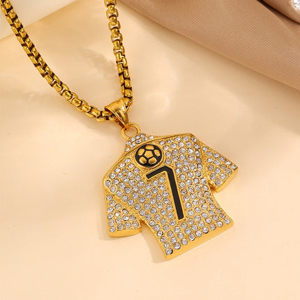 GOAT Legends Iced-Out Soccer Jersey Necklace – Messi & Ronaldo Crystal Pendant Chain for Football Fans | Hip Hop Sports Jewelry
