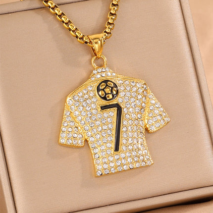 GOAT Legends Iced-Out Soccer Jersey Necklace – Messi & Ronaldo Crystal Pendant Chain for Football Fans | Hip Hop Sports Jewelry