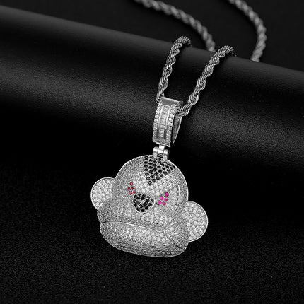 Iced Monkey Pendant Necklace – Diamond Monkey Face Chain | Gold Hip Hop Animal Statement Jewelry