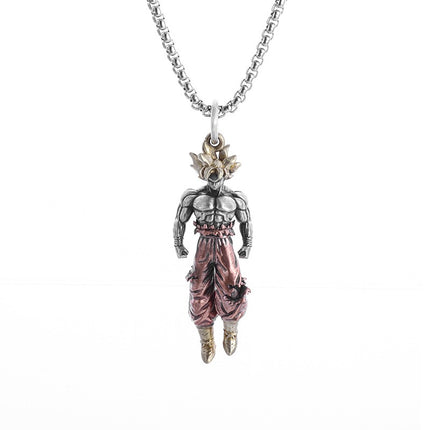 Super Saiyan Warrior Pendant Necklace – Anime Inspired Fighter Necklace | Powerful Manga Collectible Jewelry