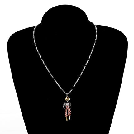 Super Saiyan Warrior Pendant Necklace – Anime Inspired Fighter Necklace | Powerful Manga Collectible Jewelry