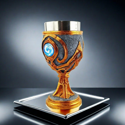 Mystic Frost Rune Goblet – Fantasy Stainless Steel Beer Mug | Medieval Gaming Chalice for Collectors