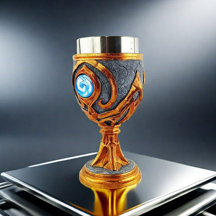 Mystic Frost Rune Goblet – Fantasy Stainless Steel Beer Mug | Medieval Gaming Chalice for Collectors