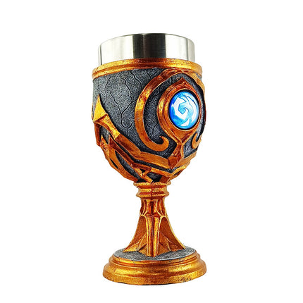 Mystic Frost Rune Goblet – Fantasy Stainless Steel Beer Mug | Medieval Gaming Chalice for Collectors