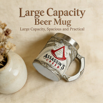 Assassin's Creed Viking Beer Mug – Stainless Steel Tankard for Gamers | Medieval Gaming Collectible Mug
