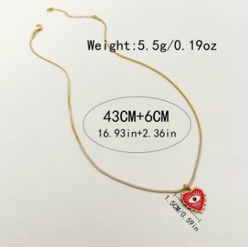 Celestial Sun & Sacred Heart Eye Necklace Set – Gold Mystical Pendant Necklace | Boho Spiritual Jewelry for Women