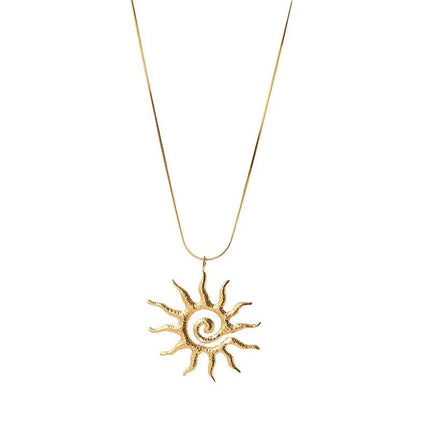 Celestial Sun & Sacred Heart Eye Necklace Set – Gold Mystical Pendant Necklace | Boho Spiritual Jewelry for Women