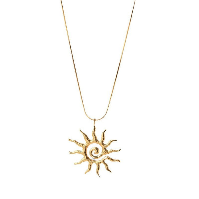 Celestial Sun & Sacred Heart Eye Necklace Set – Gold Mystical Pendant Necklace | Boho Spiritual Jewelry for Women