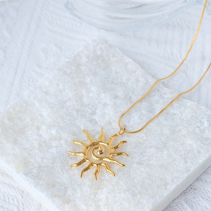 Celestial Sun & Sacred Heart Eye Necklace Set – Gold Mystical Pendant Necklace | Boho Spiritual Jewelry for Women