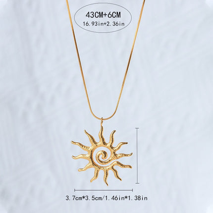 Celestial Sun & Sacred Heart Eye Necklace Set – Gold Mystical Pendant Necklace | Boho Spiritual Jewelry for Women