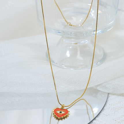 Celestial Sun & Sacred Heart Eye Necklace Set – Gold Mystical Pendant Necklace | Boho Spiritual Jewelry for Women