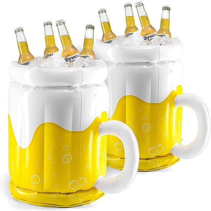 Inflatable Beer Mug Cooler Bucket – Floating Ice Beverage Holder for Pool Parties, BBQs, Beach Trips & Summer Gatherings