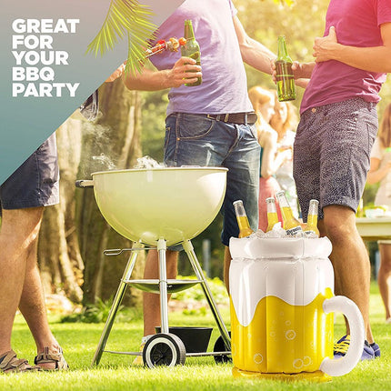 Inflatable Beer Mug Cooler Bucket – Floating Ice Beverage Holder for Pool Parties, BBQs, Beach Trips & Summer Gatherings