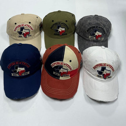 Republic of Texas Baseball Cap – Vintage Texas Flag Dad Hat | Adjustable Embroidered Lone Star State Snapback Cap for Men & Women