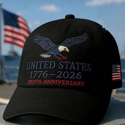 USA 250th Anniversary Baseball Cap – 1776–2026 Patriotic American Flag Hat | Fourth of July Adjustable Dad Cap for Men & Women