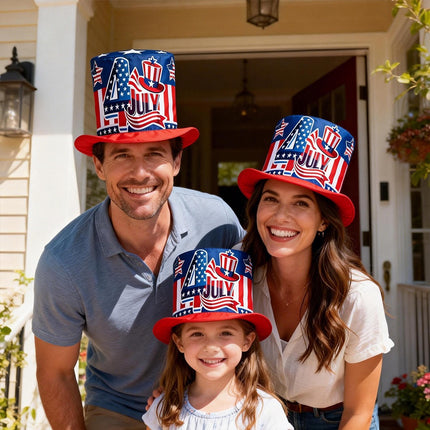 write me title and description for these cowboy hats USA patriotism