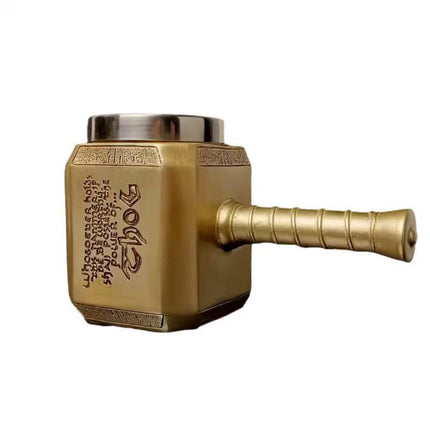 Thor’s Hammer Viking Beer Mug – Mjölnir Stainless Steel Tankard | Norse Mythology Thunder God Drinking Cup for Beer, Mead & Coffee