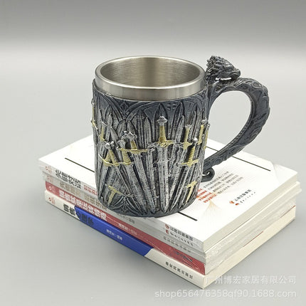 Game of Thrones Dragon & House Sigil Beer Mug Collection – Medieval Fantasy Tankards, Goblets & Stainless Steel Drinking Cups