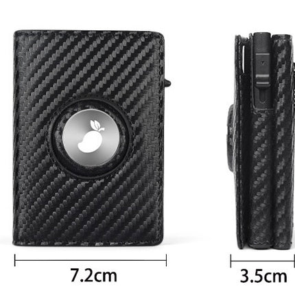 Carbon Fiber AirTag Wallet for Men – RFID Blocking Anti-Theft Slim Bifold Wallet with Pop-Up Card Holder & AirTag Slot