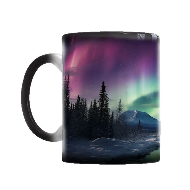 Aurora Borealis Magic Color-Changing Mug – Northern Lights Heat Reveal Coffee Cup | Thermochromic Ceramic Mug for Coffee & Tea Lovers