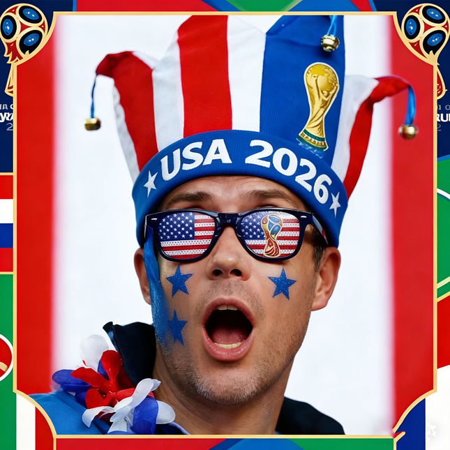 World Cup Nation Fan Jester Hat – International Soccer Supporter Costume Hat with Bells, Country Flag Party Headwear for Match Day Celebrations